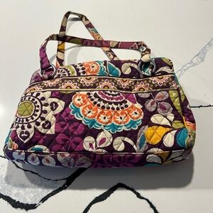 Vera Bradley shoulder bag in purple, orange and turquoise.